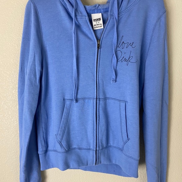 Light Blue VS Pink Zip Up Hoodie Jacket - Picture 1 of 9